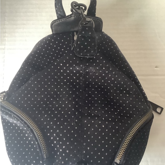 Rebecca Minkoff Julian Convertible Backpack Purse Black Silver Dots main image 7